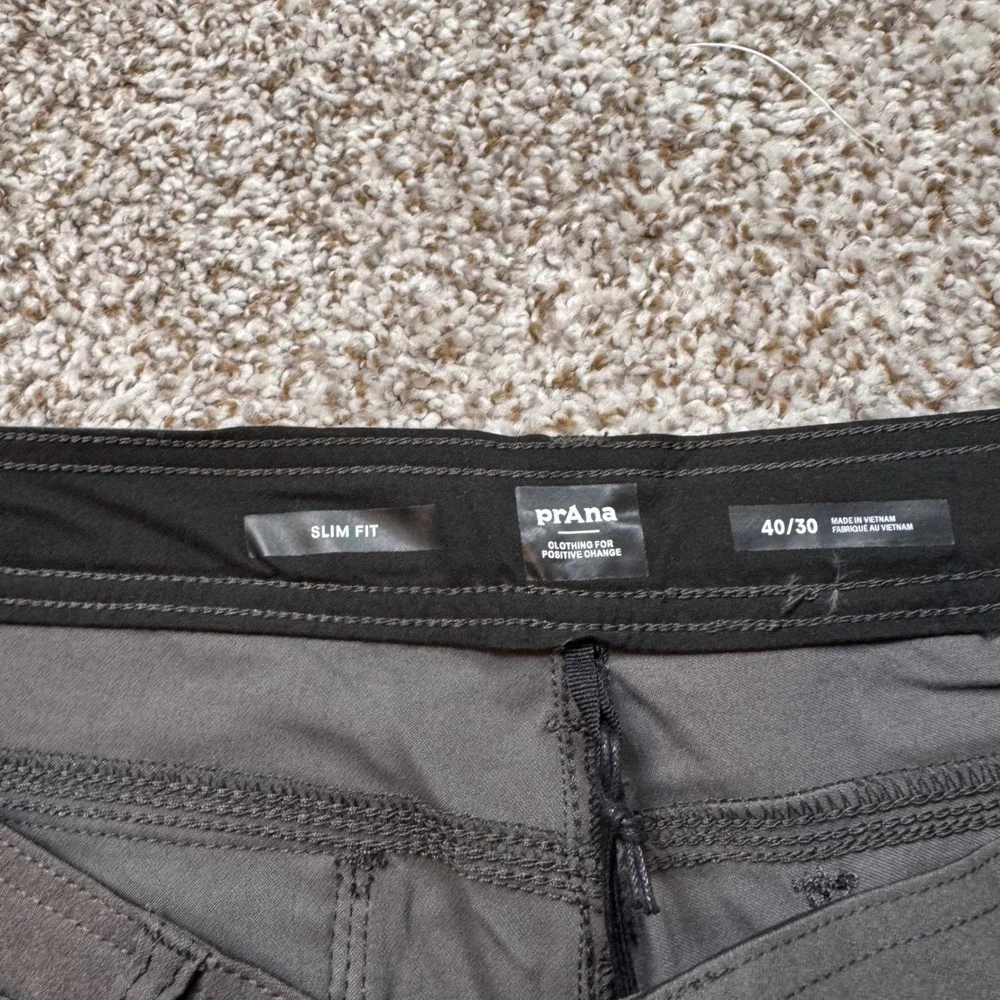 PrAna Zion II Stretch Men's 40x30 Tapered Leg Slim Fit Cargo Pants Dark Iron New